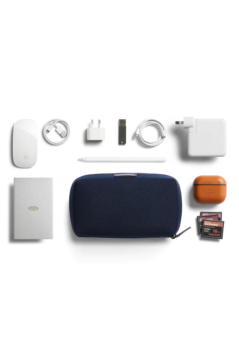 Water Resistant Recycled Polyester & Recycled Nylon Tech Case, Alternate, color, NAVY