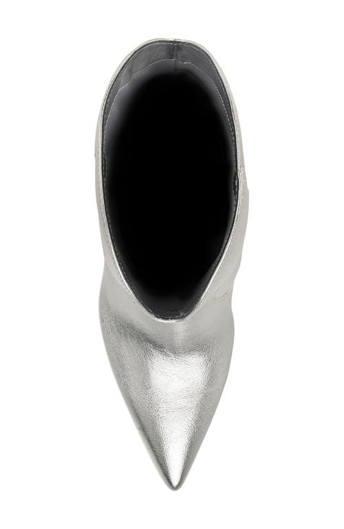 Nine West Grasy Western Boot In Silver
