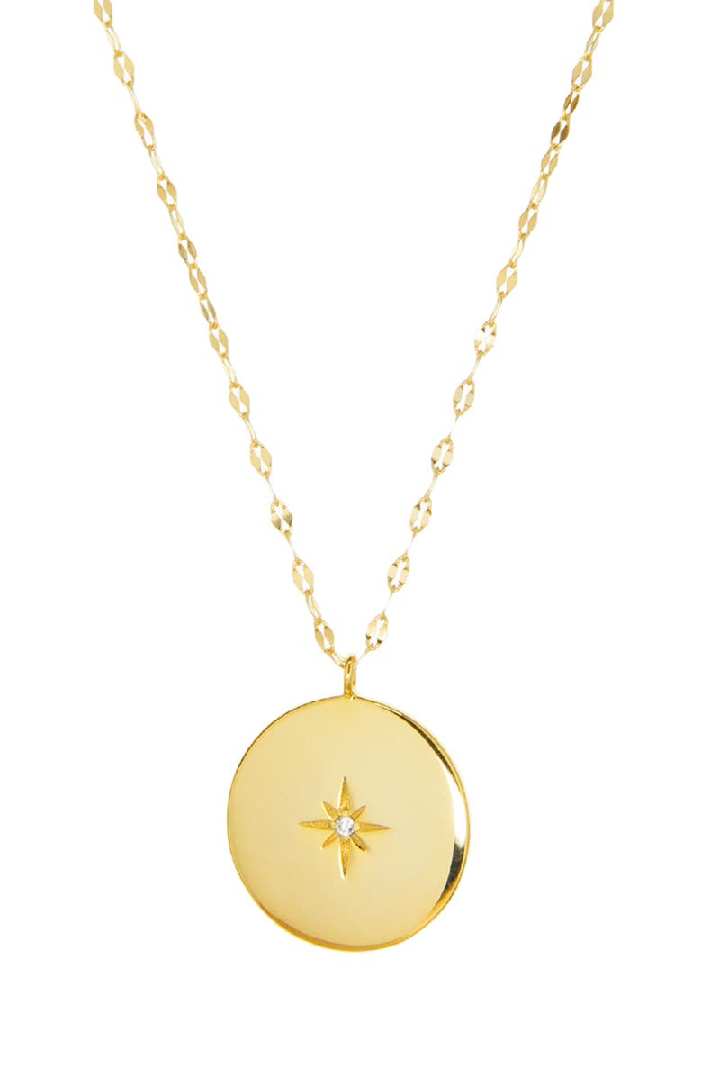 MARLYN SCHIFF Startburst Disc Pendant Necklace, Main, color, 