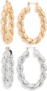 Tasha Set of 2 Twisted Hoop Earrings
