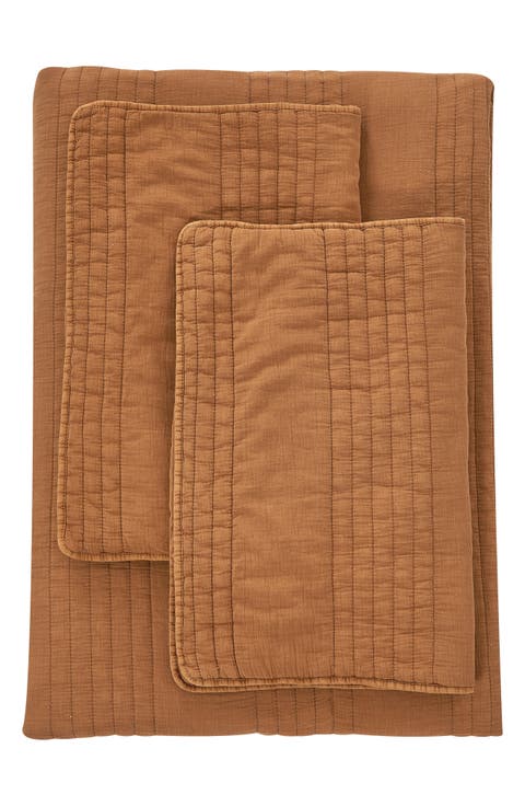 Stone Washed Cotton Quilt & Sham Set