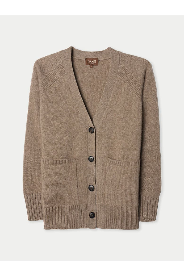 Relaxed-Fit Cashmere Cardigan, Main, color, taupe