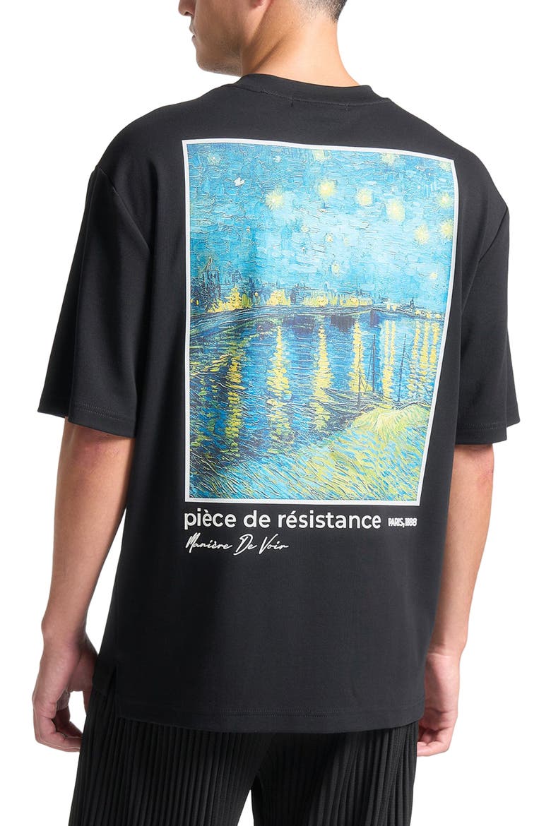 Piece De Resistance - Van Gogh Cotton T-Shirt, Alternate, color, Black