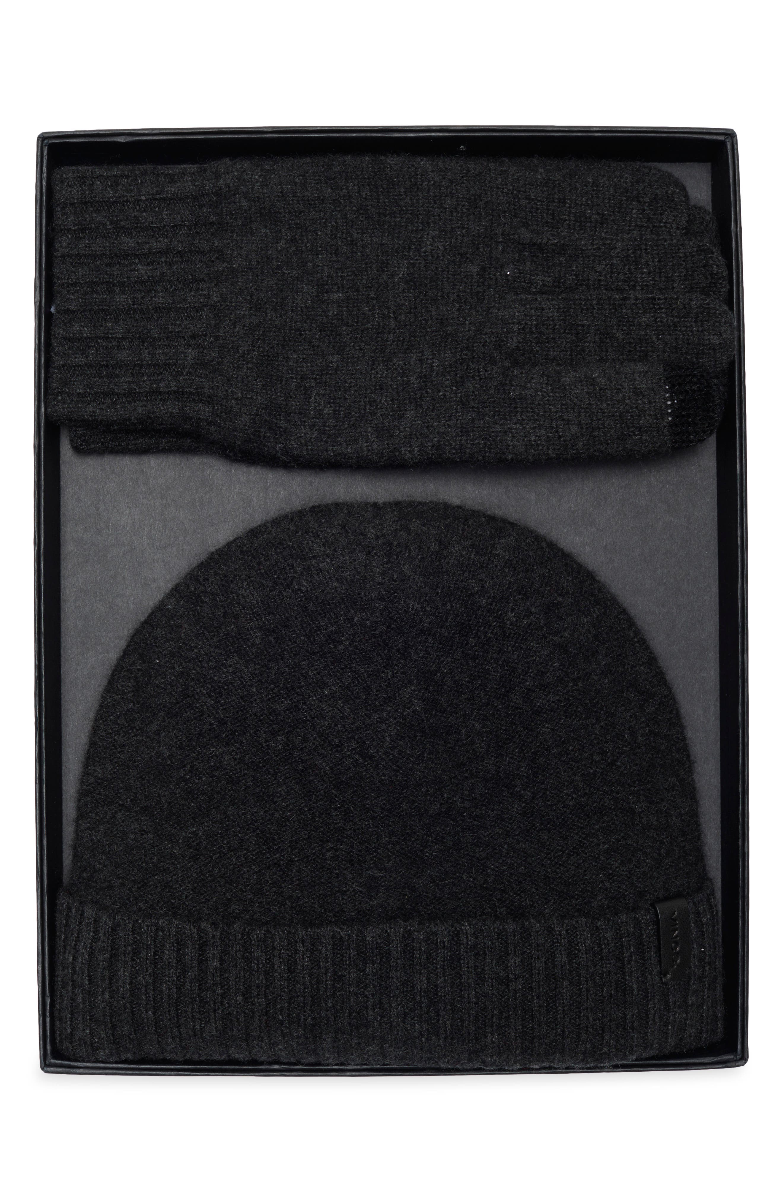 Wool & Cashmere Beanie & Touchscreen Gloves Set