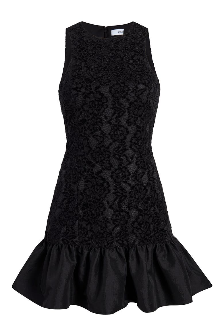 Elton Lace Overlay Minidress, Alternate, color, BLACK