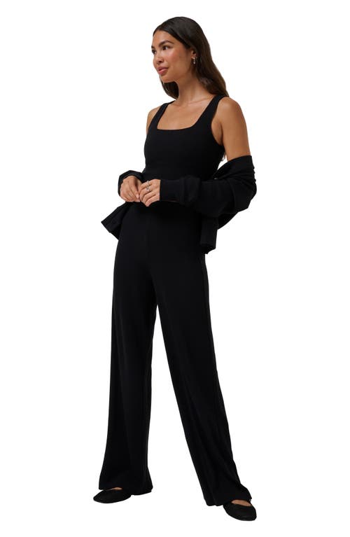 Travismathew Evening Retreat Rib Wide Leg Pull-on Pants In Black