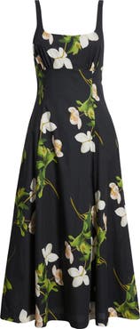 Julia Jordan Floral Square Neck Cotton Dress