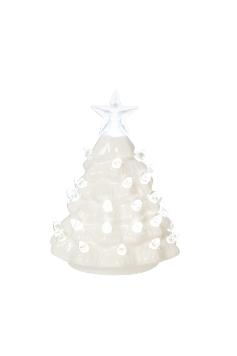 Small Christmas White Tree LED Figurine, Main, color, White
