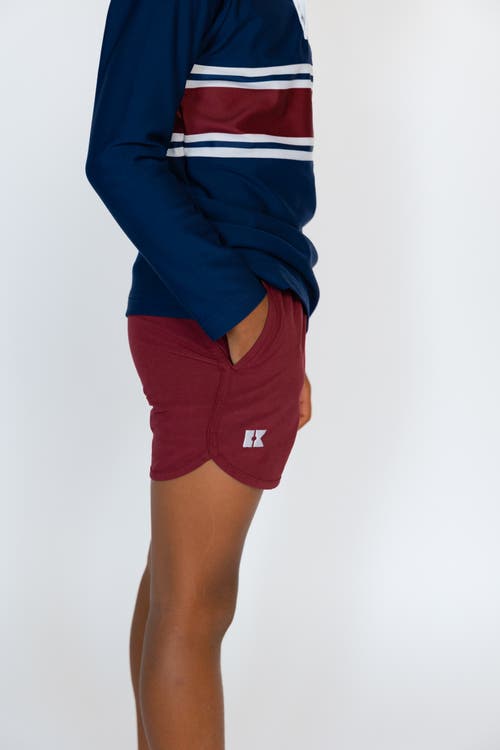 Courtside Kids Boys Super Short Lined In Burgundy