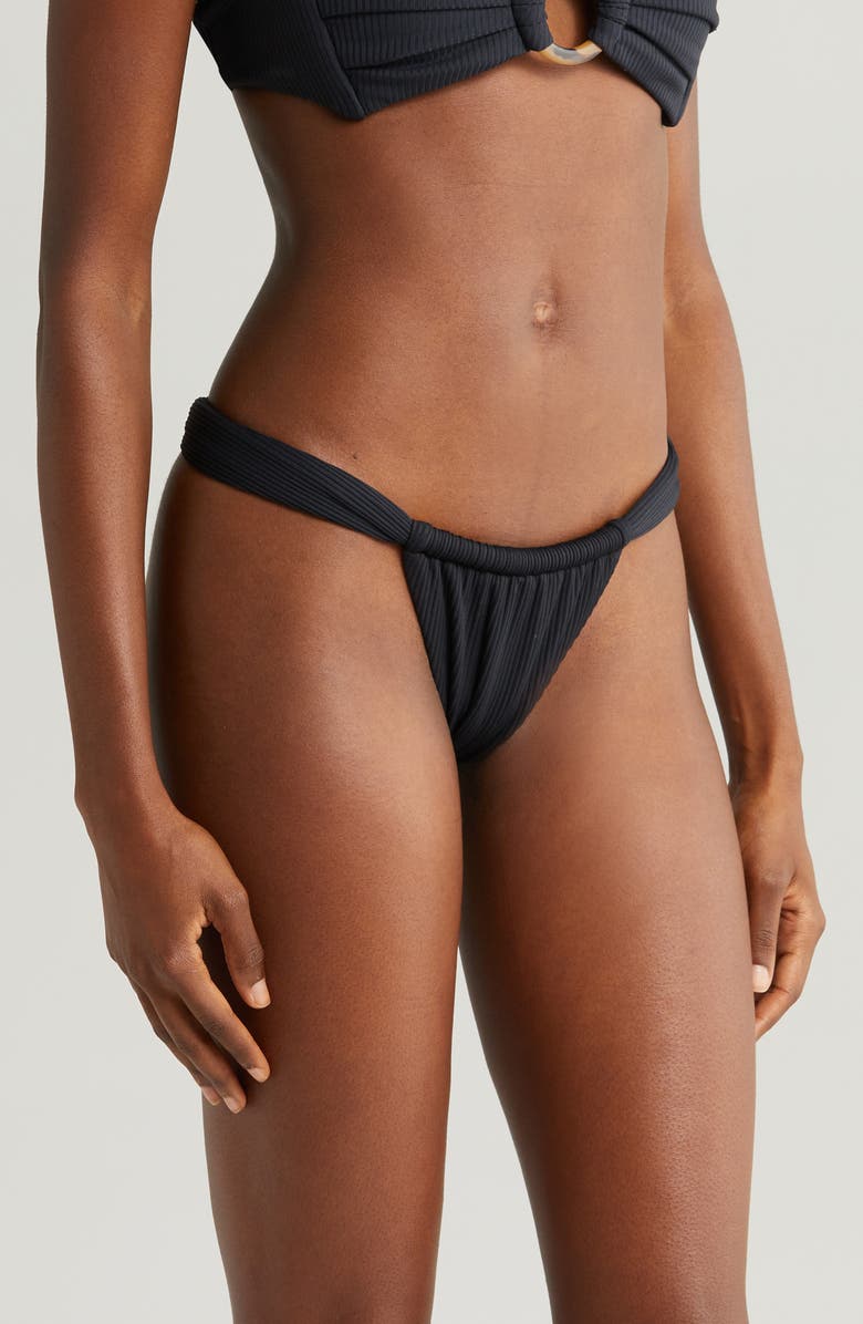 MONTCE Sandra Rib Bikini Bottoms, Alternate, color, Black Rib