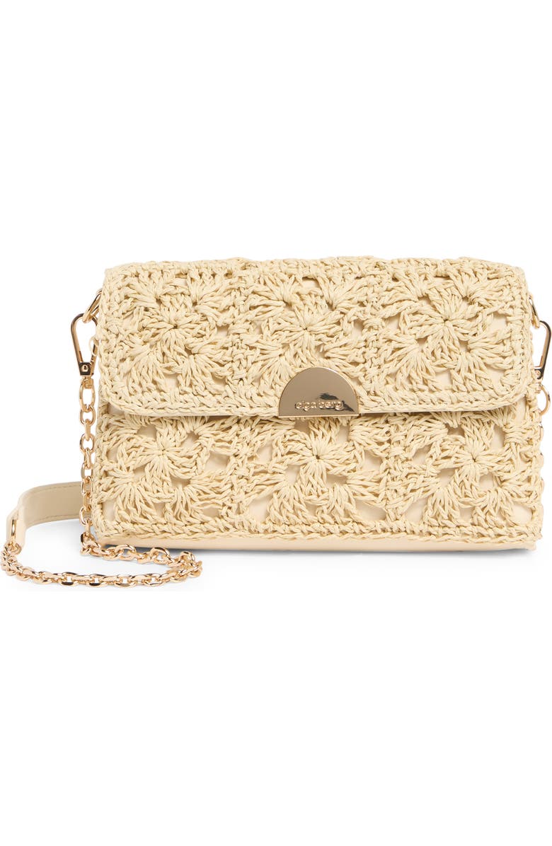 Olga Berg Millie Raffia Shoulder Bag, Main, color,