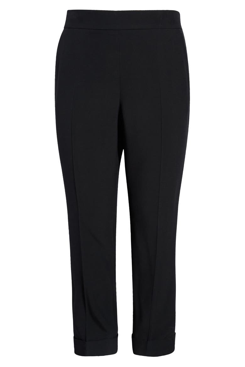 Chris Crepe Ankle Pants, Alternate, color, BLACK