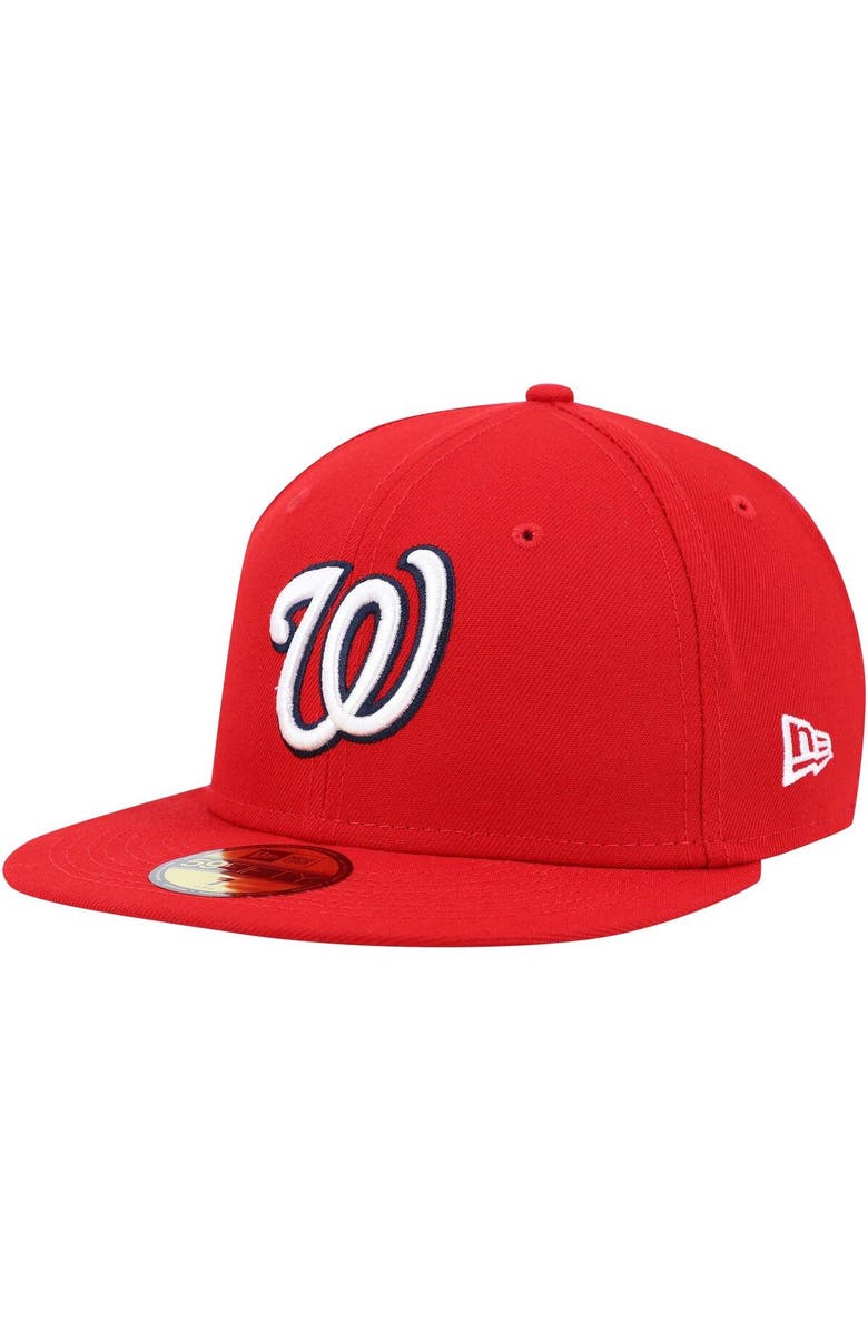 New Era Men's New Era Red Washington Nationals 9/11 Memorial Side Patch 59FIFTY Fitted Hat, Alternate, color, Red