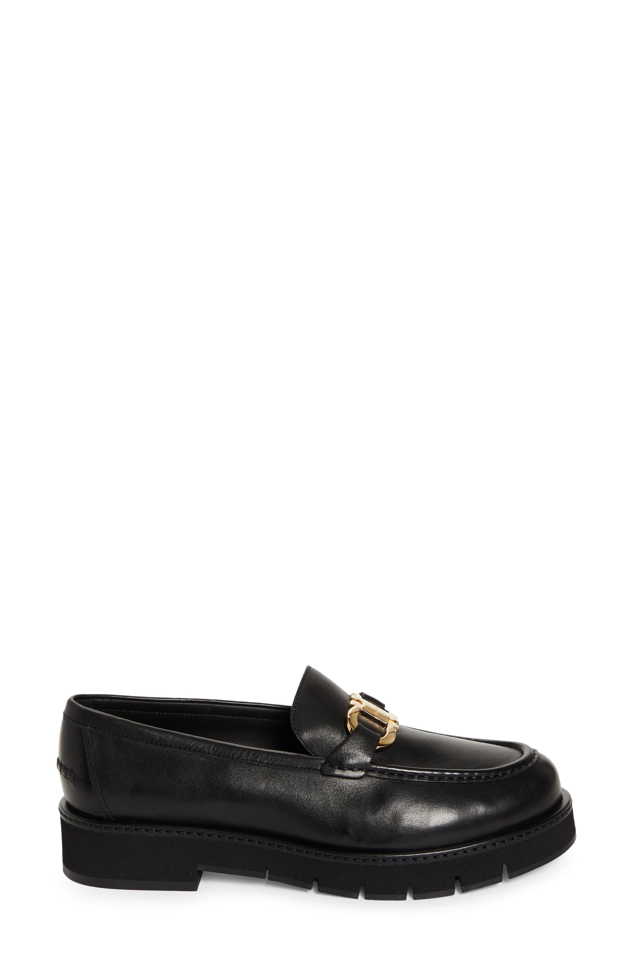 FERRAGAMO Mayran Double Gancio Bit Loafer, Alternate, color, Nero