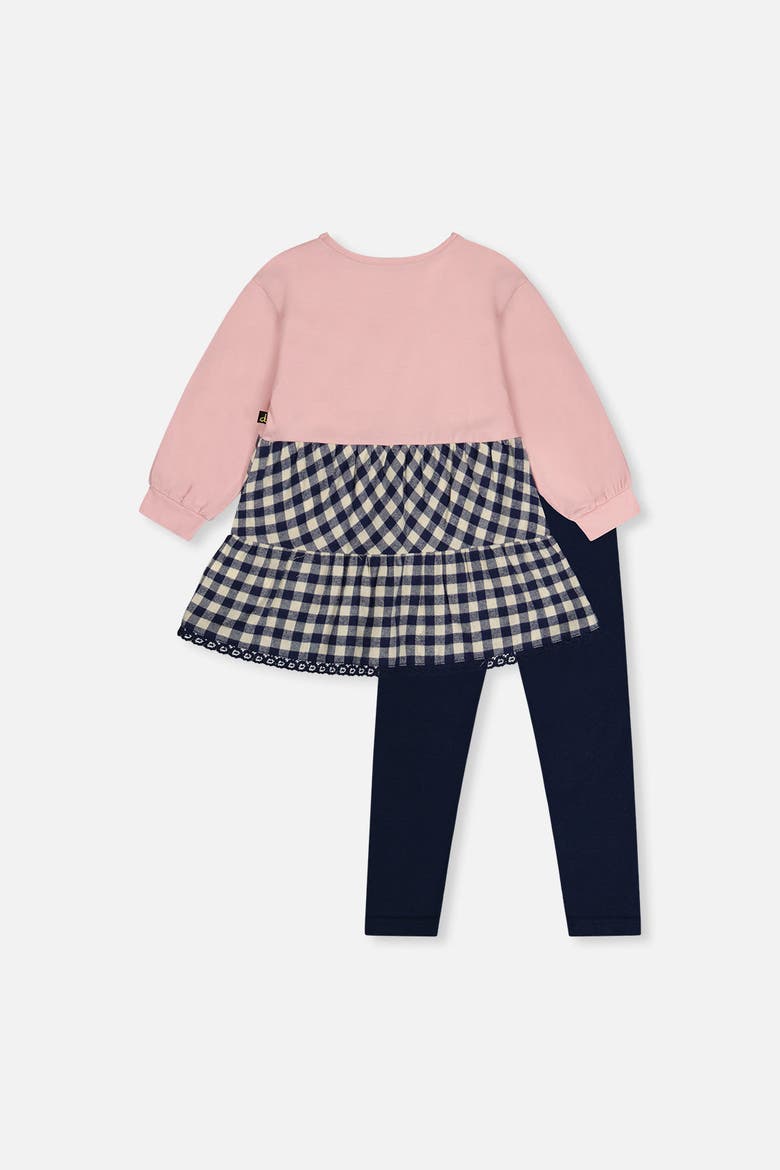 Cozy Hearts Charming Soft Tunic and Leggings Set, Alternate, color, Pale Dusty Pink and Navy
