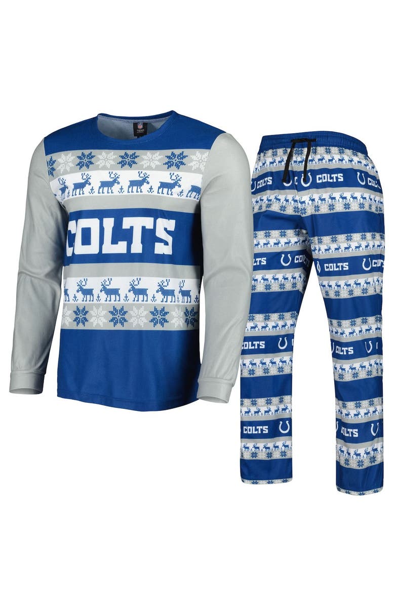 FOCO Men's FOCO Royal Indianapolis Colts Team Ugly Pajama Set, Main, color,
