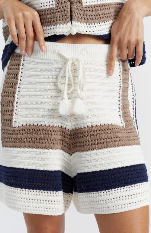 Chinti & Parker Capri Crochet Shorts In Navy