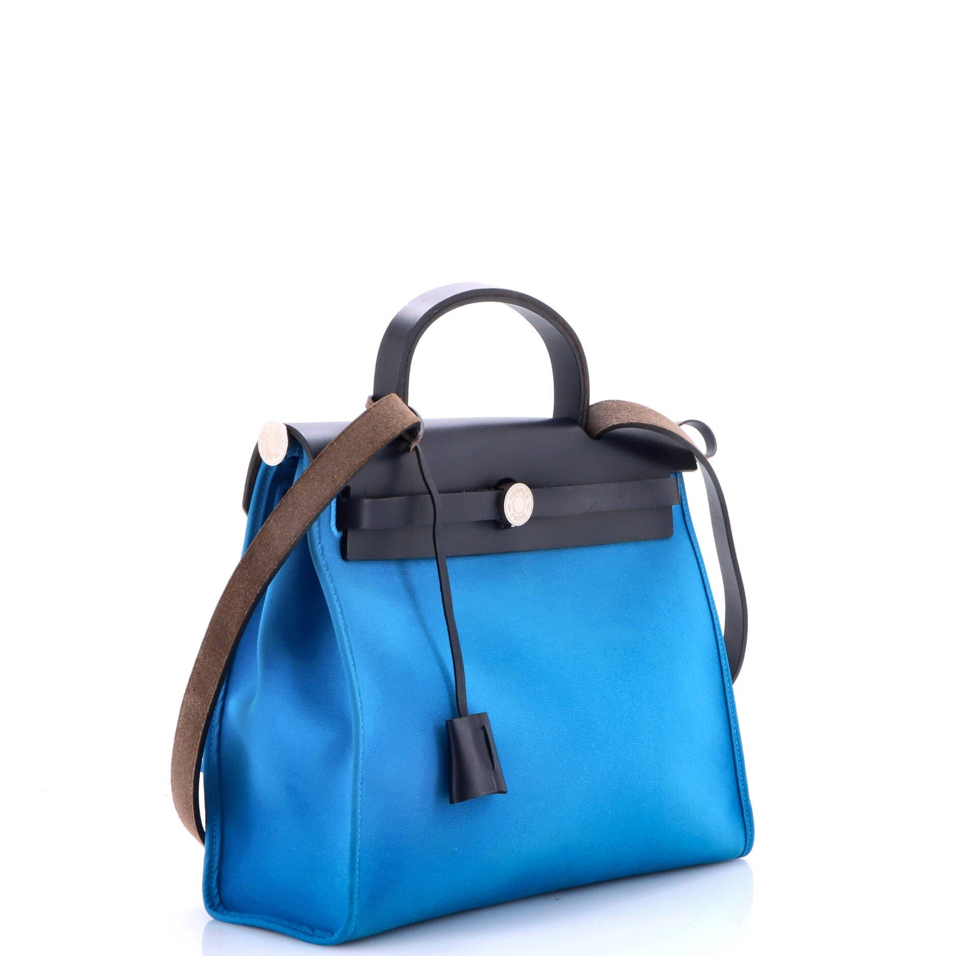 Herbag Zip Leather and Toile 31, Alternate, color, Blue