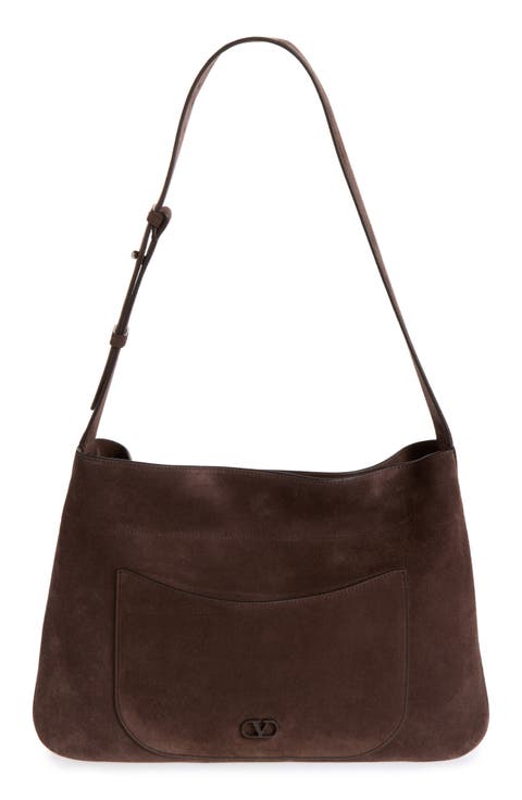 Emile Small Leather Suede Hobo Bag