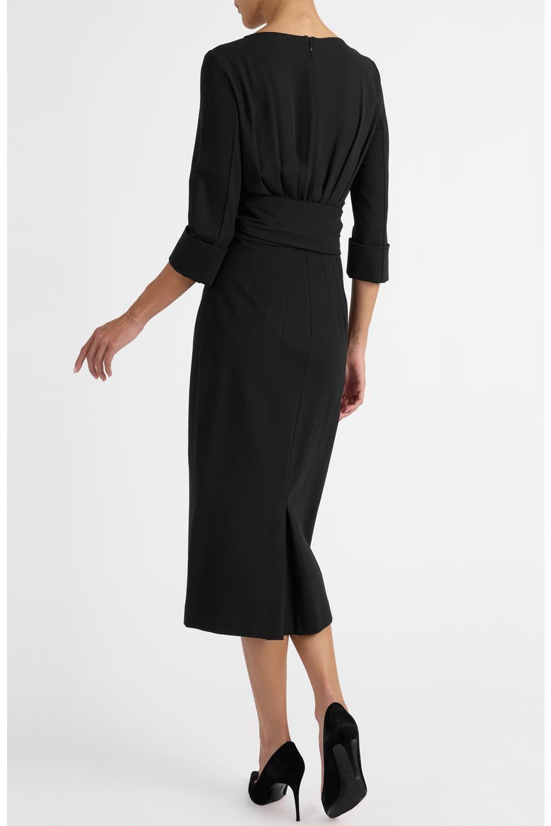 Trinity Midi Sheath Dress in Punto Milano, Alternate, color, BLACK