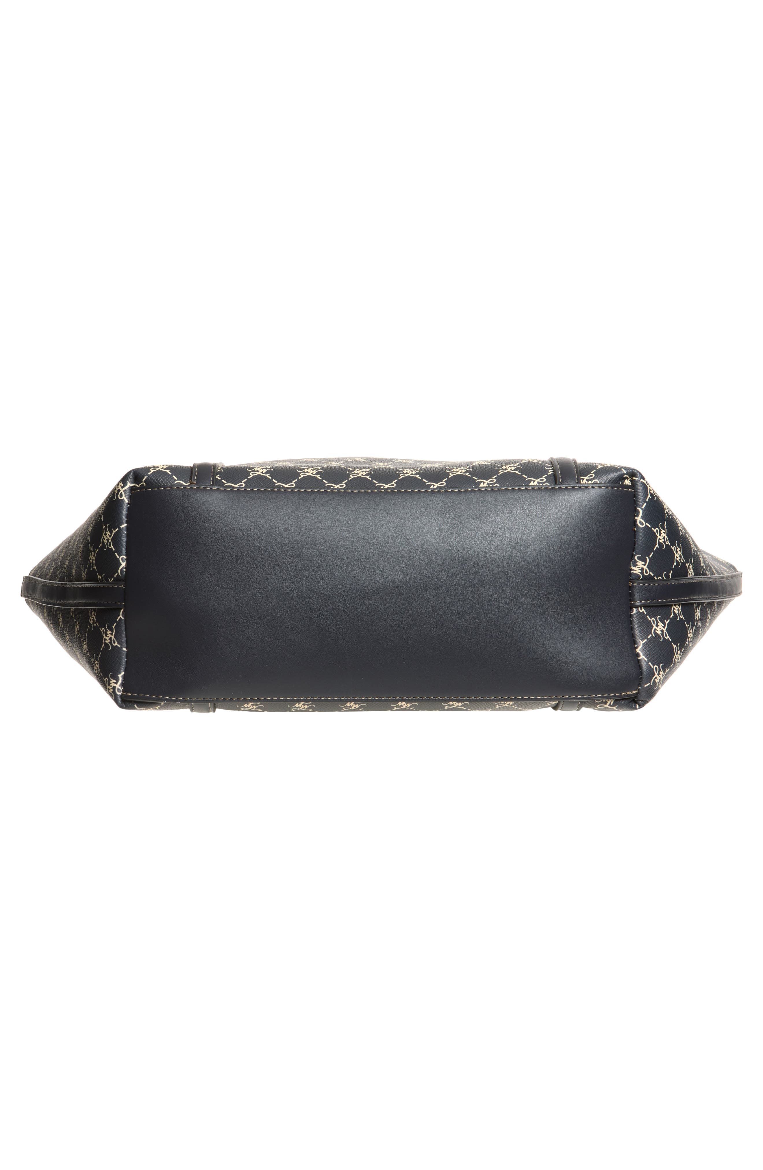 Monogram Faux Leather Tote, Alternate, color, NAVY