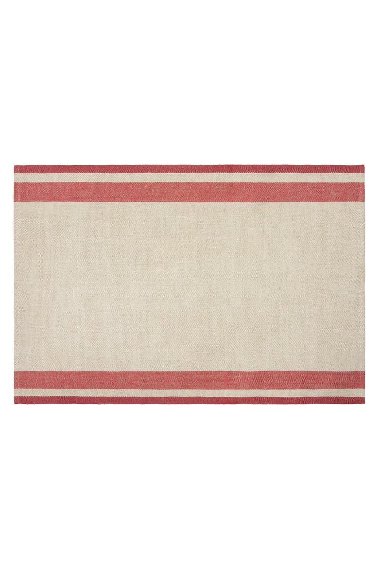 Gordes Tea Towel - Set of 2, Alternate, color, Red, Natural 20" x 30"