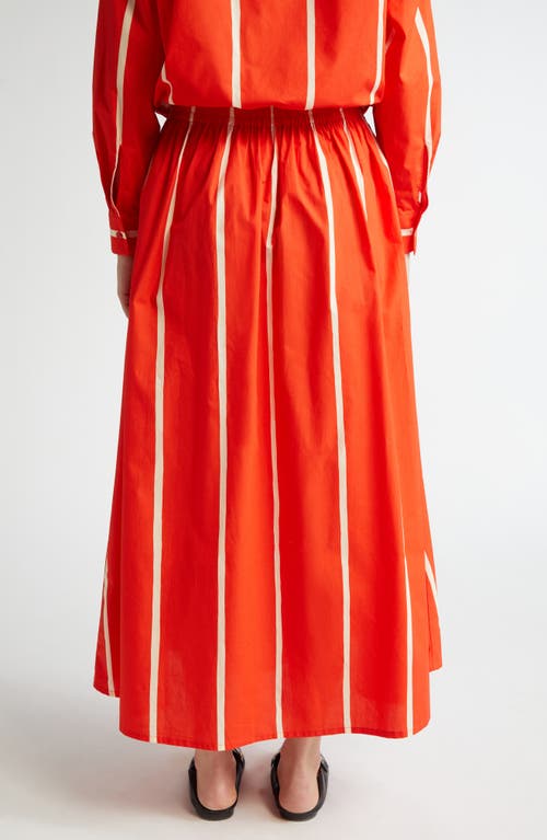 Marimekko Buklee Puhveli Cotton Maxi Skirt In Bright Red/light Yellow