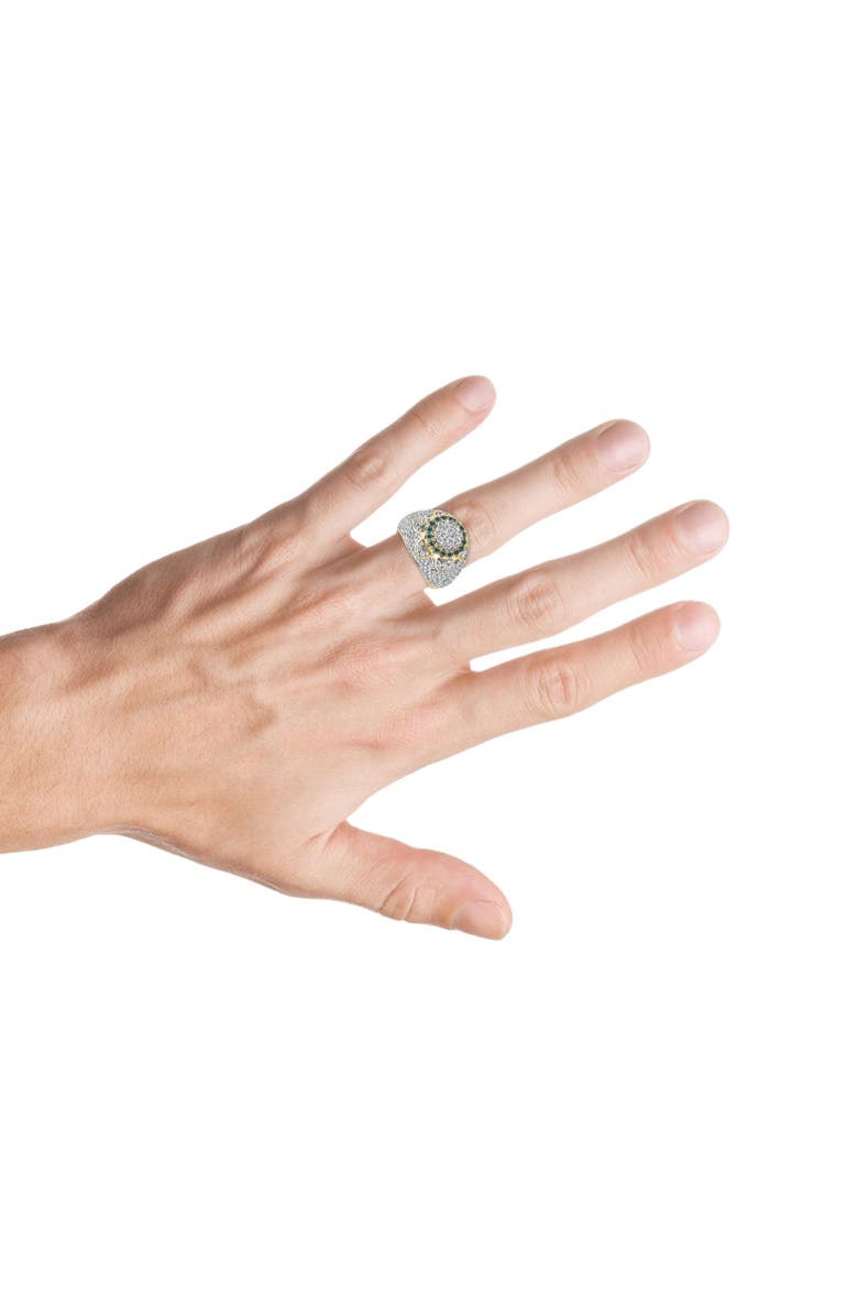 Bliss Diamond 4.64Ct Blue & Diamond Men's Pinky Ring 14k Gold Lab Grown Hip Hop, Alternate, color, 