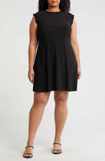 TASH AND SOPHIE Ruffle Hem Cap Sleeve Dress