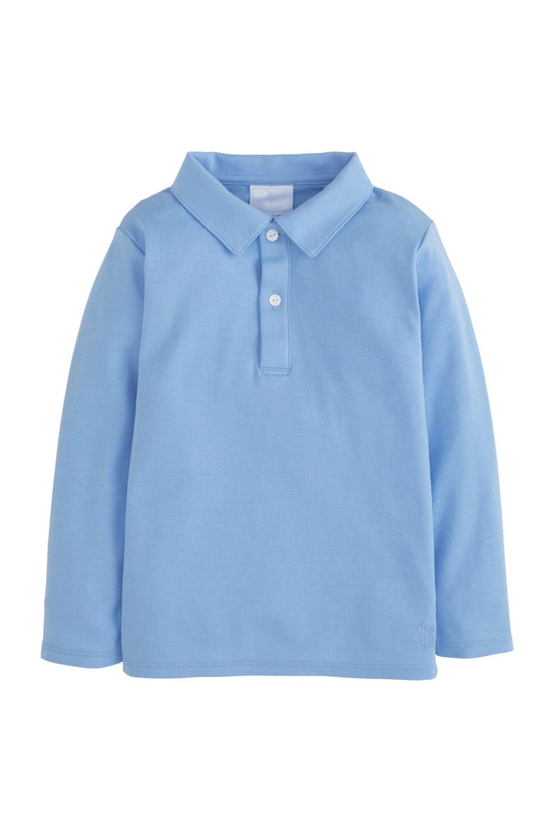 Kids' Solid Long Sleeve Polo, Main, color, Light Blue