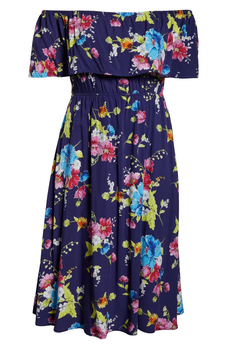 BP. Off the Shoulder Popover Midi Dress, Alternate, color,