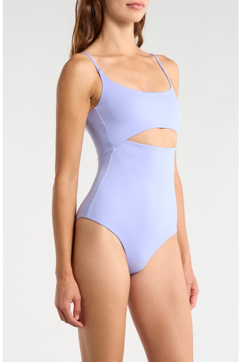 Peak Cutout One-Piece Swimsuit, Alternate, color, RIPTIDE PERIWINKLE