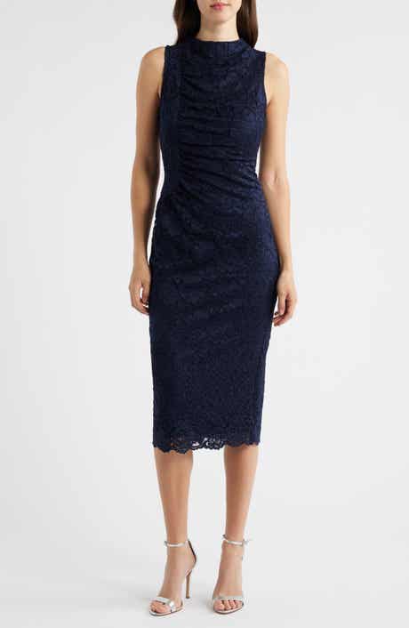 Vince Camuto Lace Sleeveless Sheath Midi Dress