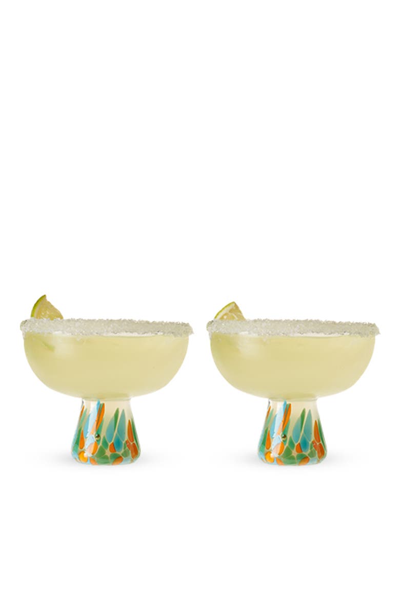 TWINE Segunda Vida Viajar Margarita Glasses Set of 2, Main, color, Clear