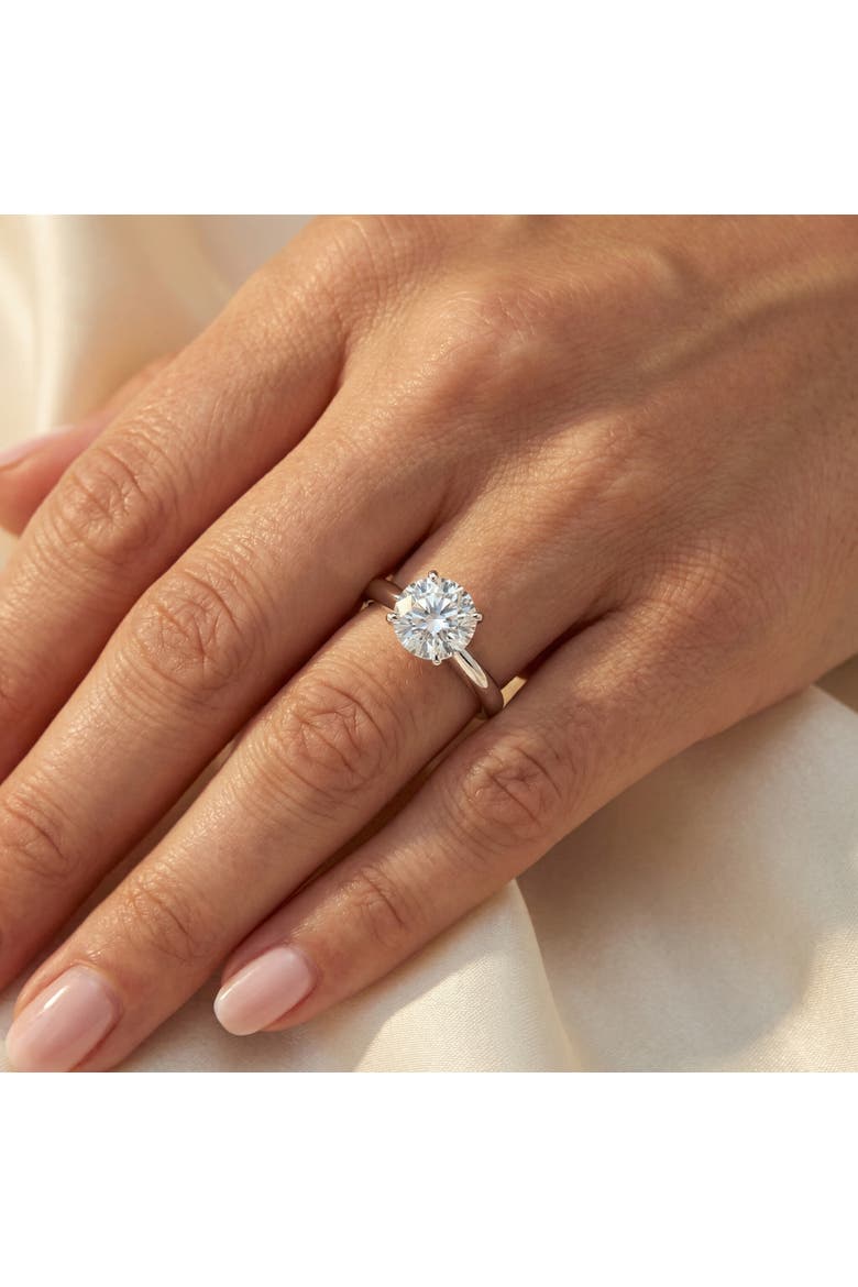 1ct Round Diamond Solitaire Engagement Ring Lab Grown, Alternate, color, 14k White Gold