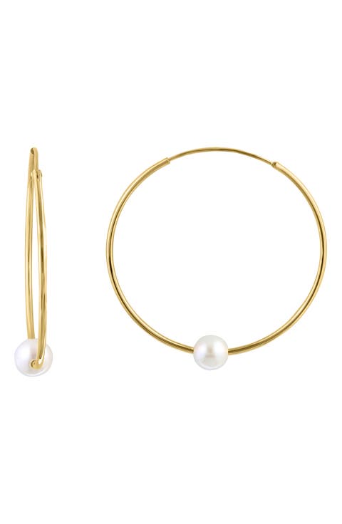 Freshwater Pearl Hoop Earrings