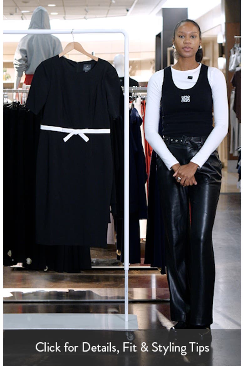 Contrast Bow Sheath Dress video