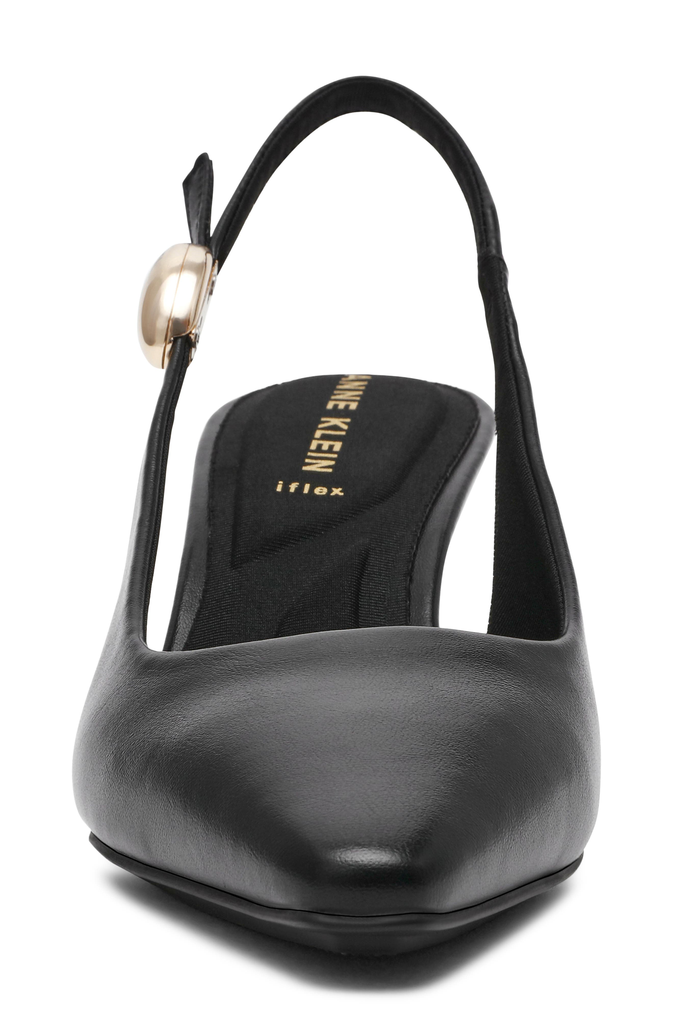 Anne Klein Cynthia Slingback Pump, Alternate, color, Black Smooth