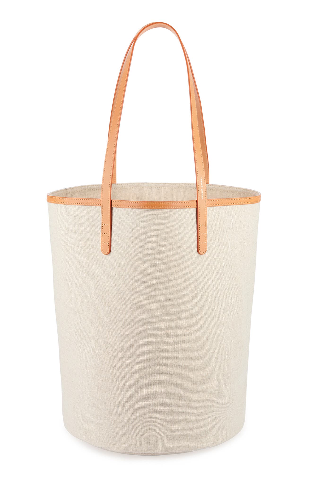 Mansur Gavriel Mini Circle Canvas Bucket Bag, Main, color, 