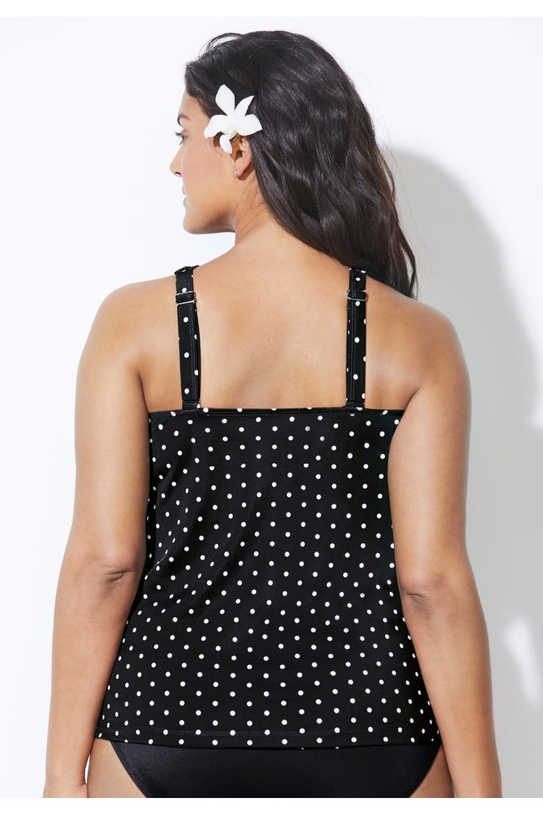 High Neck Tankini Top (plus Available), Alternate, color, Pindot