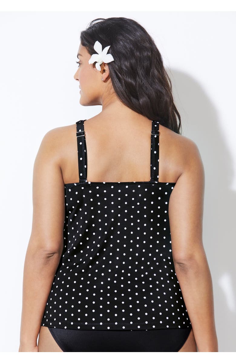 Swimsuits for All High Neck Tankini Top, Alternate, color, Pindot