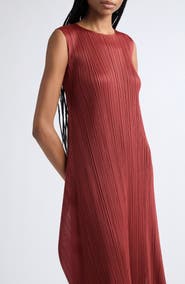 Pleats Please Issey Miyake Monthly Colors September Pleated Sleeveless Midi Dress