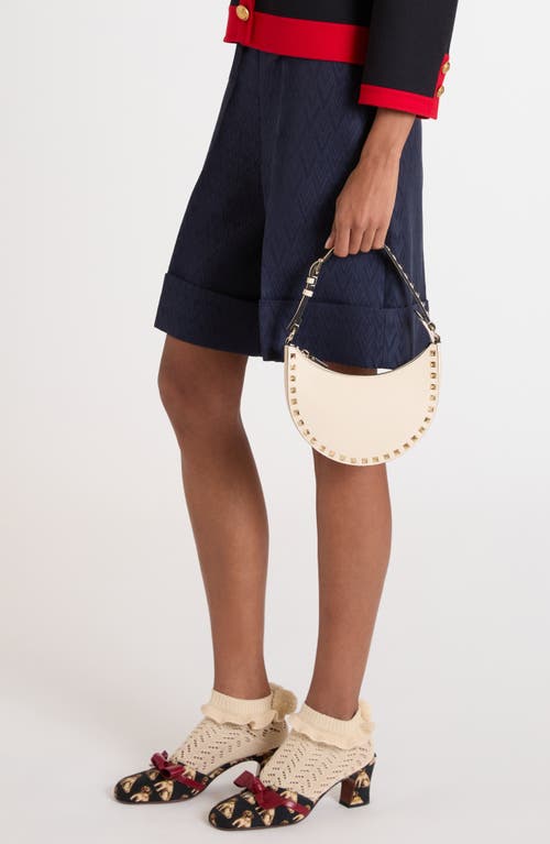 Valentino Garavani Mini Rockstud Leather Hobo Bag