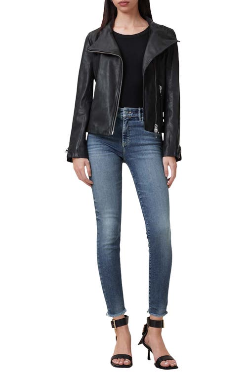Shop Allsaints Miller Pushup Raw Hem Skinny Jeans In Deep Royal Blue