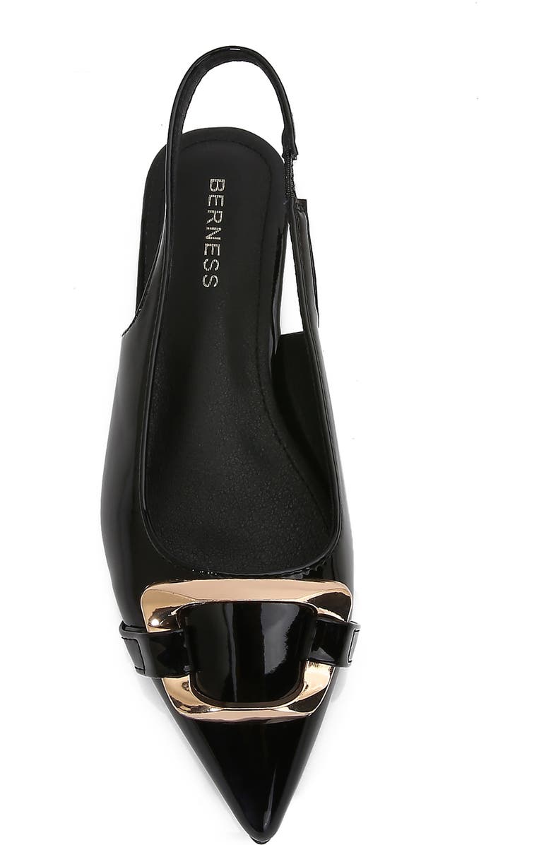 BERNESS Caeli Buckle Slingback Flat, Alternate, color, Black