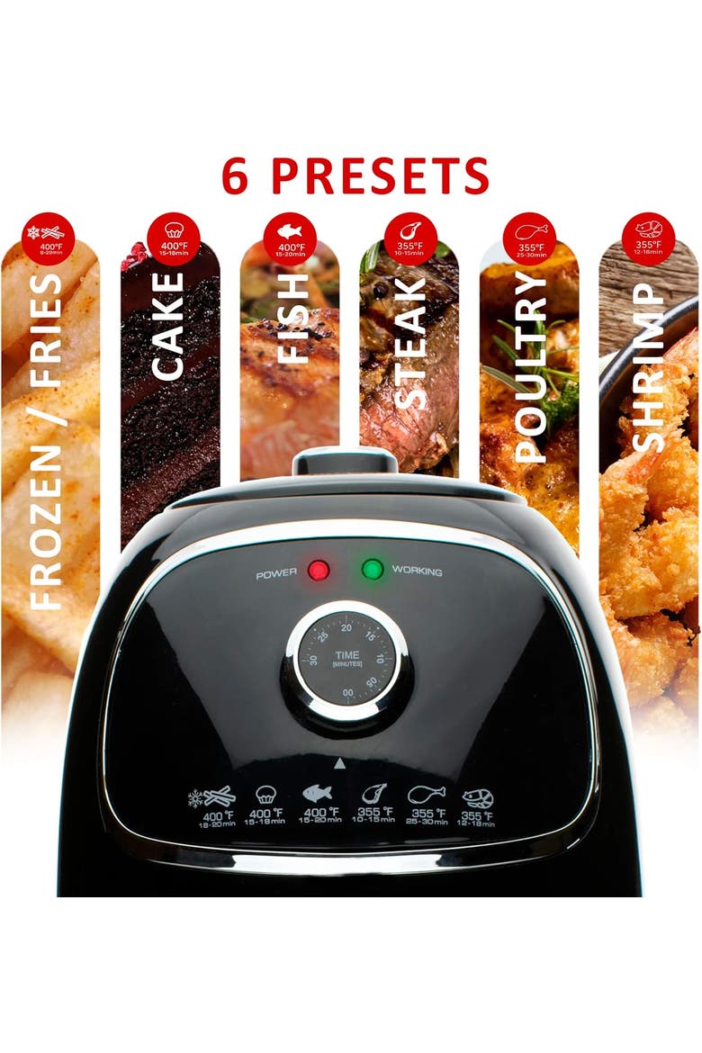2qt Electric Air Fryer, Alternate, color, Black and Silver
