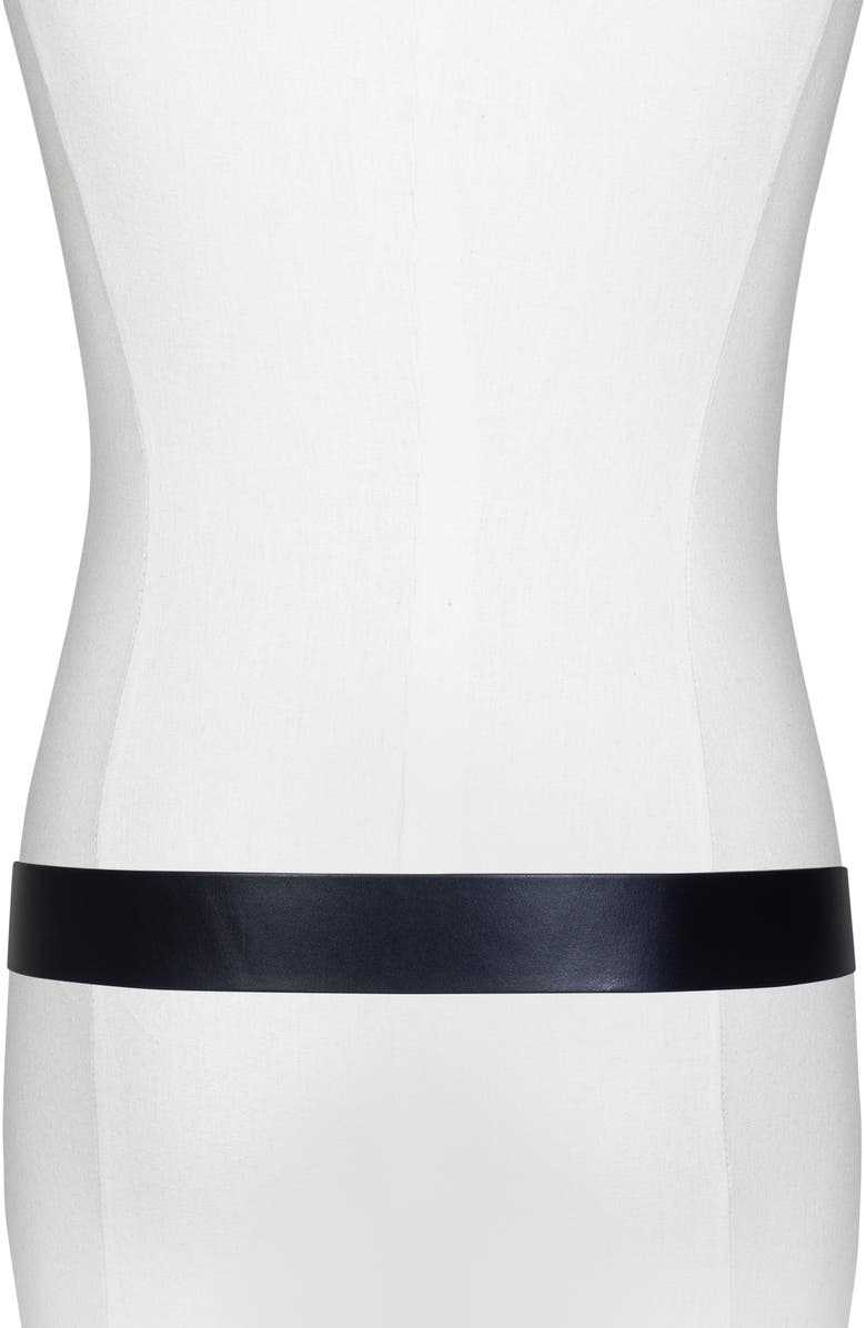 AllSaints Split Loop Leather Belt, Alternate, color, Black