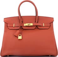Pre-Owned Hermes Birkin Handbag Brown Togo with Gold Hardware 35