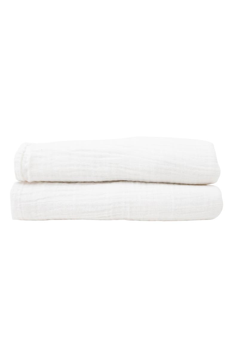 little unicorn 2-Pack Organic Cotton Muslin Swaddle Blanket, Alternate, color, White