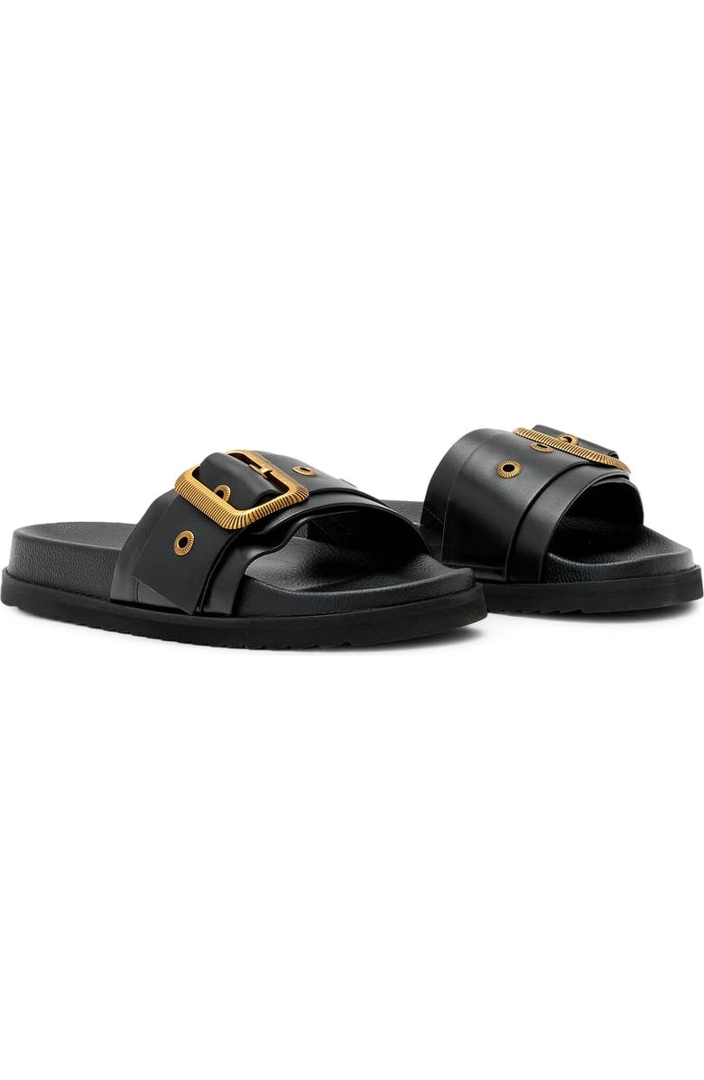AllSaints Ellie Western Slide Sandal, Main, color, Black